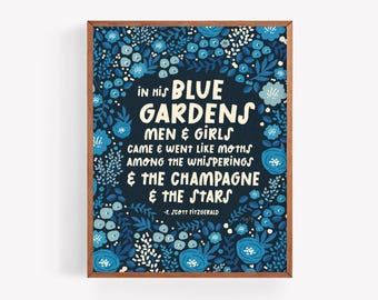 The Great Gatsby Art Print || F Scott Fitzgerald || Literature Quote