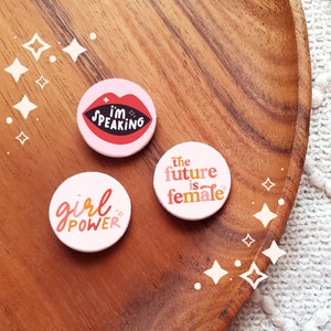 The Future Is Female Button Feminist Buttons Feminist Pin 1.25 Button image 2