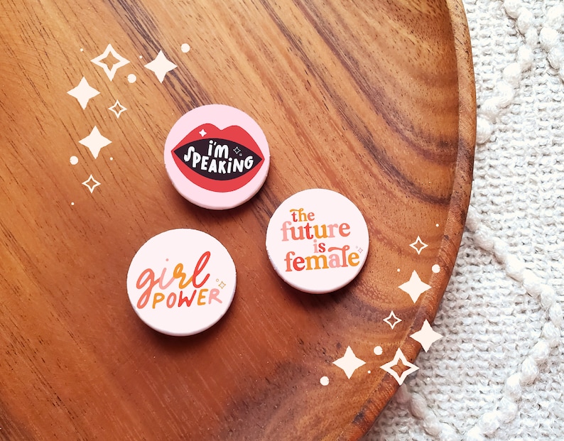 The Future Is Female Button Feminist Buttons Feminist Pin 1.25 Button image 2