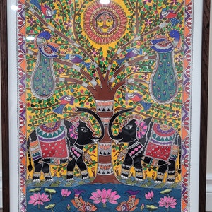Madhubani folk painting, Tree of Life, preorder/ customized
