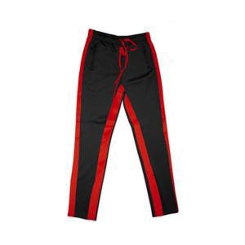 black red track pants