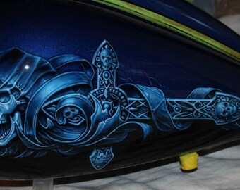 euro 7 stage layer multilayer step by step airbrush skull etsy