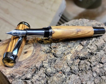 Certified Old Bethlehem Olive wood Hand Turned Fountain Pen