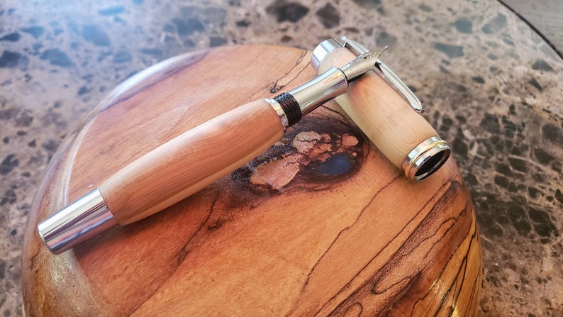 *Free Engraving and shipping* Hand turned Texas Cedar German fountain pen