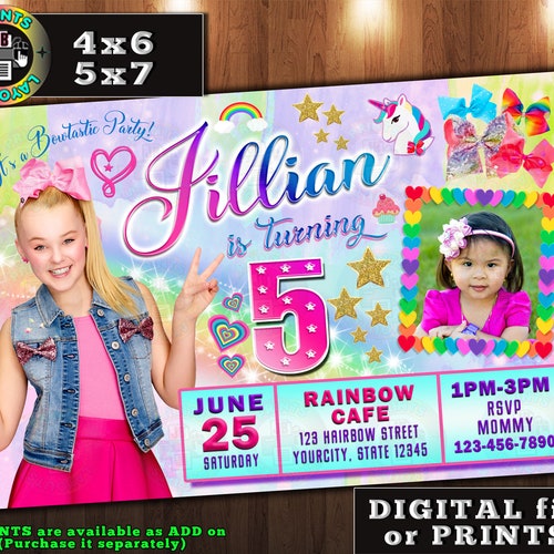 Jojo Siwa Digital Birthday Invitation - Etsy