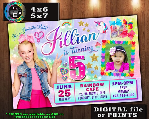 Download Free Jojo Siwa Invitation Jojo Siwa Birthday Invitation Jojo Siwa Etsy SVG Cut Files