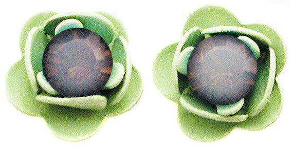 Michal Negrin Rose Stud Earrings Swarovski Crysta… - image 6