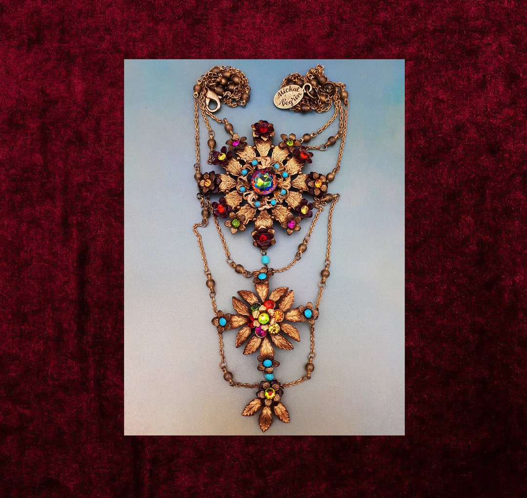 Michal Negrin Necklace Large Art Deco Drop Pendant Victorian Antique ...