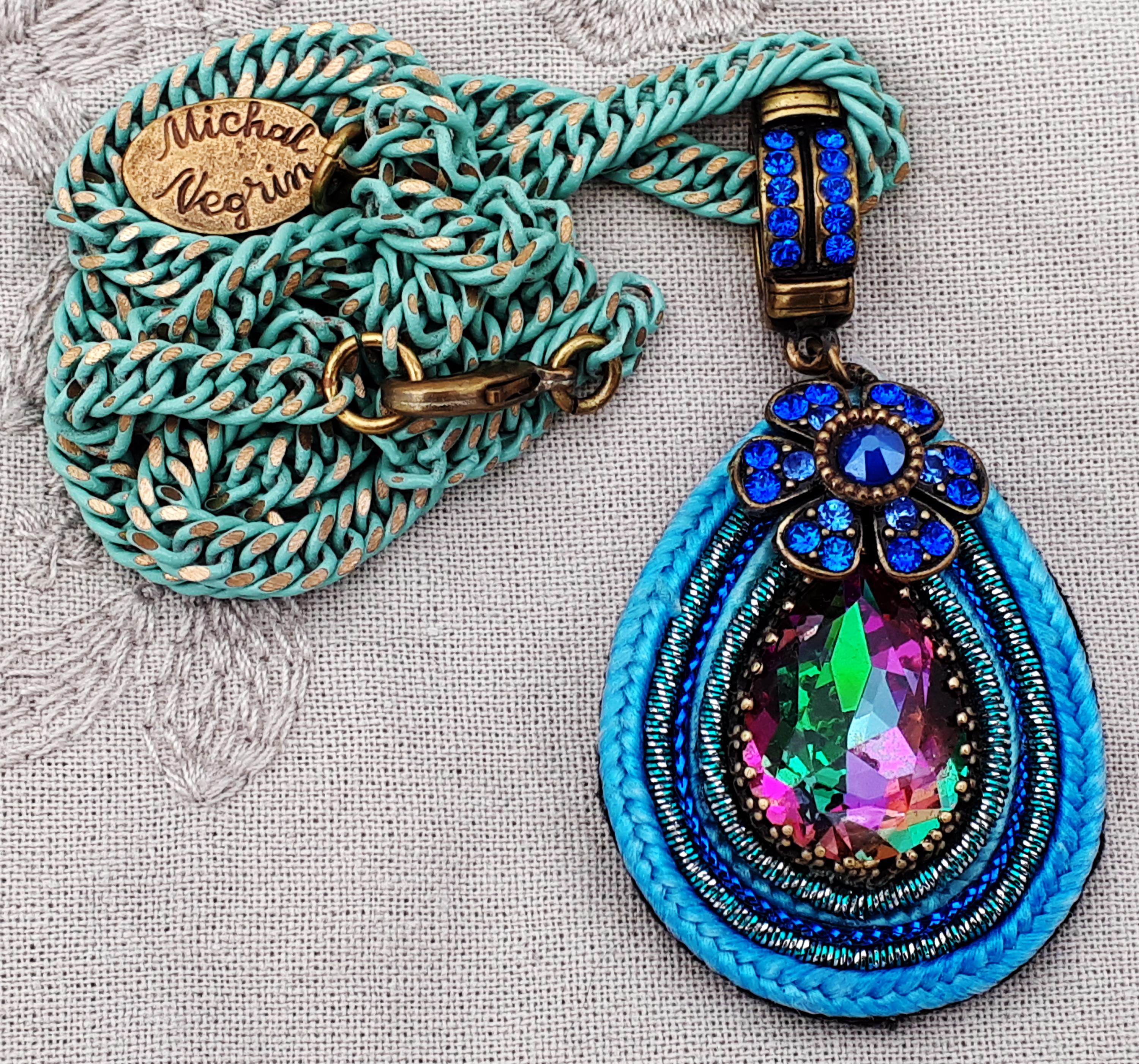Michal Negrin Swarovski Crystal Head Wrap/Cap Michal Negrin Necklace She Shy Heart Retro Chandelier  main image 2