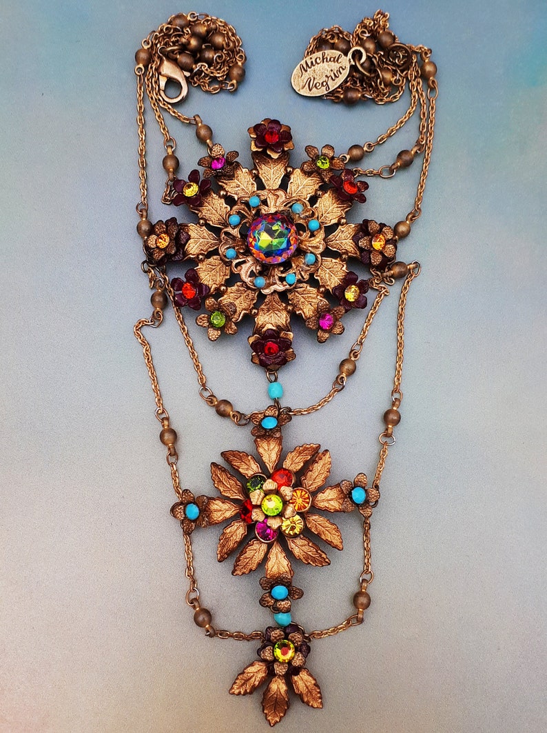 Michal Negrin Necklace Large Art Deco Drop Pendant Victorian Antique ...