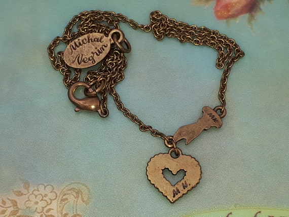 Michal Negrin Necklace Heart Love Hand Pendant Ch… - image 2