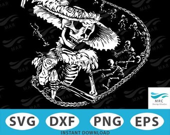 Catrina and Granddaughter Calavera SVG: Mexican Skeleton Clip Art (Digital Download)