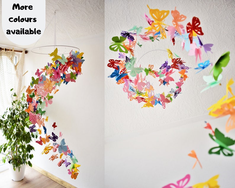 Rainbow Mobile Butterfly Decoration