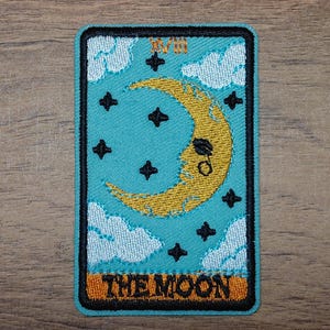The Moon Tarot Card Embroidered Iron On Patch