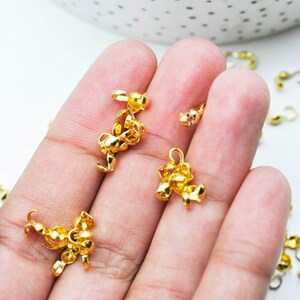 Cache-noeud dorés crabe, fourniture créative,cache noeud, chaine boule, fabrication bijoux, apprêts dorés, création bijoux, lot de 5 gr-G735