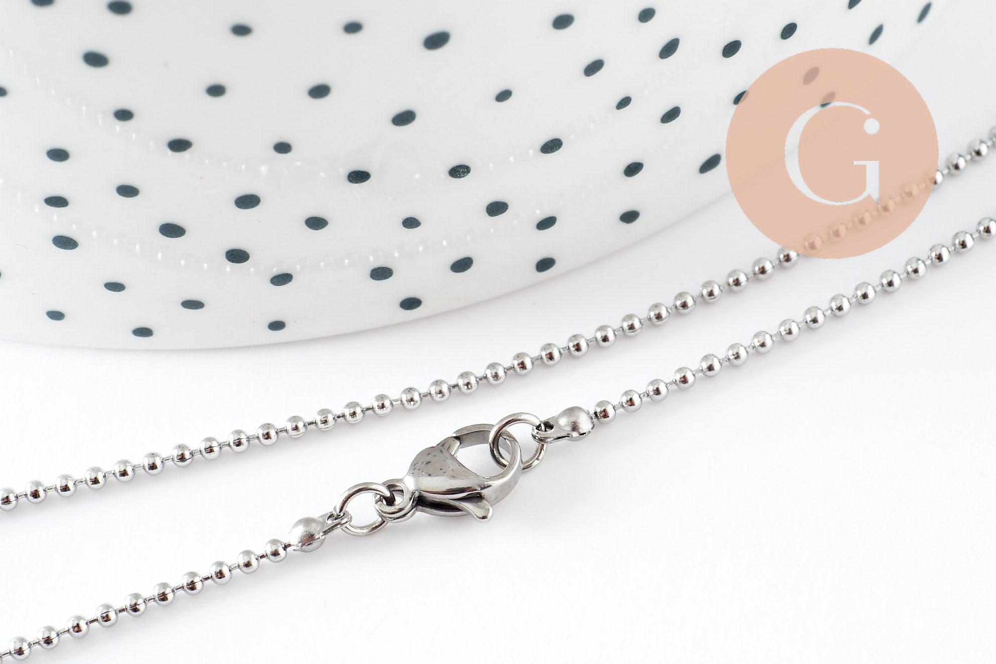 Complete 304 Stainless Steel Ball Chain Platinum 1.5mm/46.5