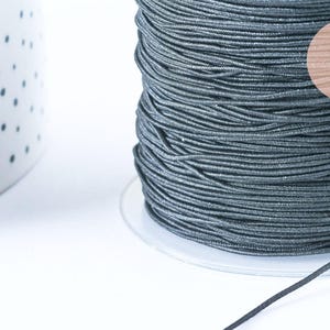 Cordón elástico negro de 1,2 mm, cordón elástico de nailon para fabricación de joyas, 5 metros G6974