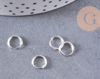 Eleganckie kolczyki koła ze srebra próby 925, 8 mm, 1 para (G1313)