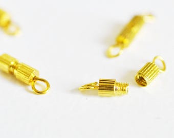 Gold-plated brass screw clasp, 14mm, x10 (G2917)