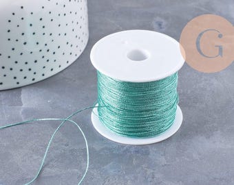Hilo de poliéster verde dorado metalizado de 0,4 mm, x1 bobina de 50 metros (G10064)