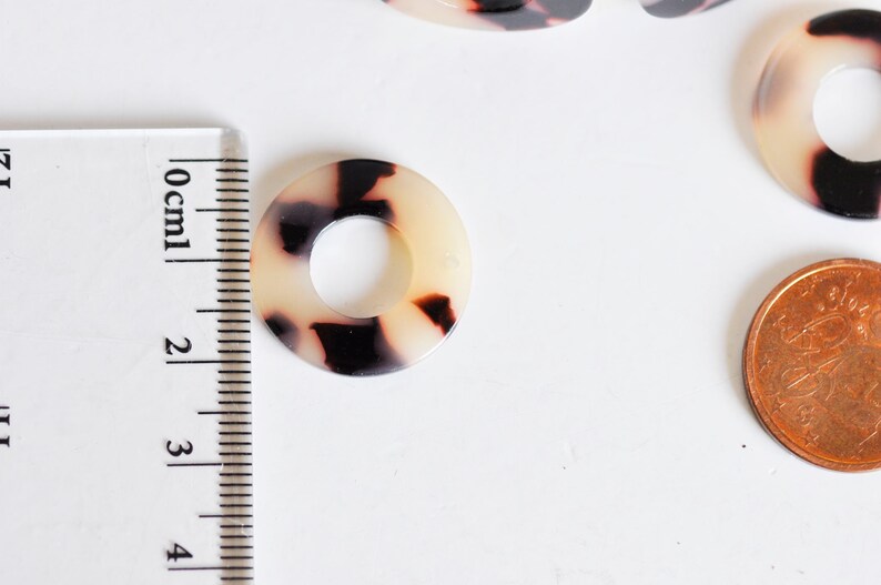 lot of 2 creative supplies acetate bead 2.3cm plastic pendant jewelry making connector half-round acetate pendant
