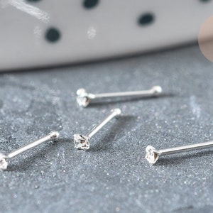 piercing clou argent massif cristal 1.5mm, piercing nez 925 boule perle argent massif piercing oreilles nez stud ajustable G5150-Gingerlily Perles