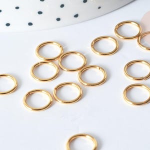 Round rings of 304 stainless steel, gold-plated, IP 9x1mm, x50 (G7708)