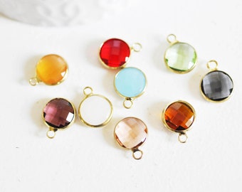 Round golden crystal pendant, creative supplies, crystal pendant, golden pendant, colorful crystal, jewelry creation, 14mm-G2024