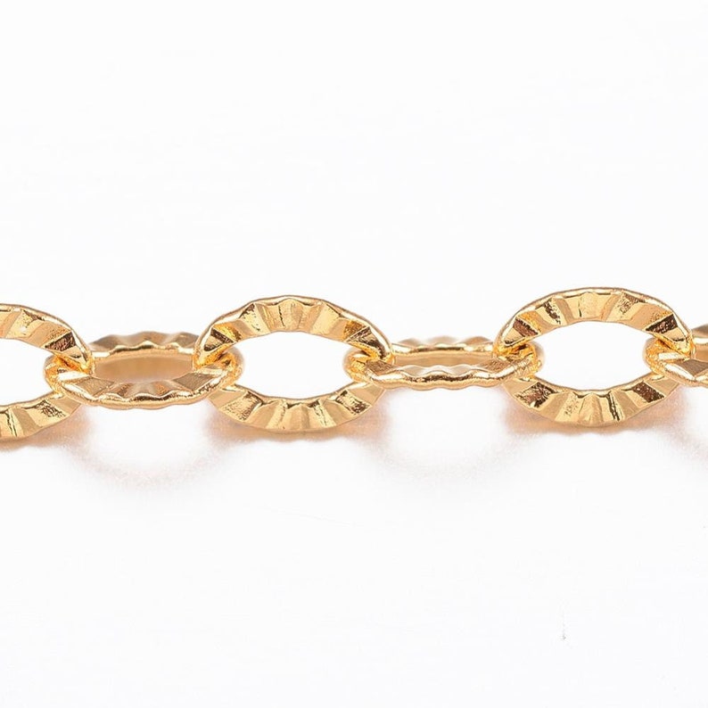 Chaine acier dorée 14 carats forçat, fournitures créatives,chaine acier, chaine dorée,chaine plaquée or,création bijoux, 1 metre,1.1mm-G6073