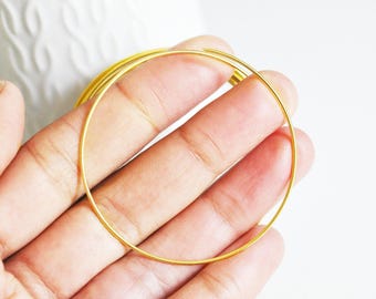 1mm gold-plated steel wire circle, x2 circles of 5.5cm (G3459)