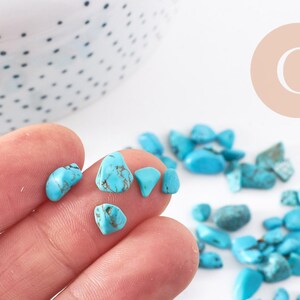 Sable chips pierre turquoise naturelle non percé, pépites (5-8mm) x20gr (G0237)