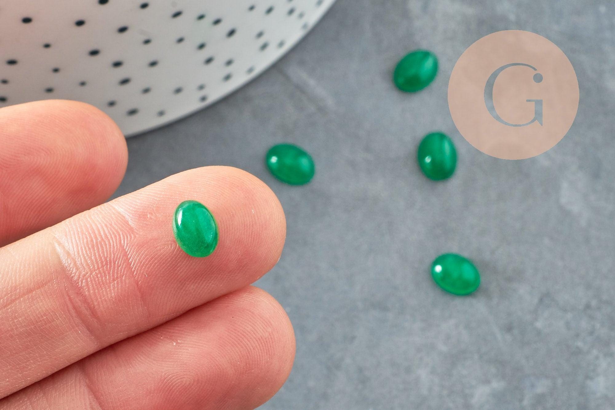 Natural Green Jade Oval Cabochon 8x6mm, X1 (G1552) - Etsy