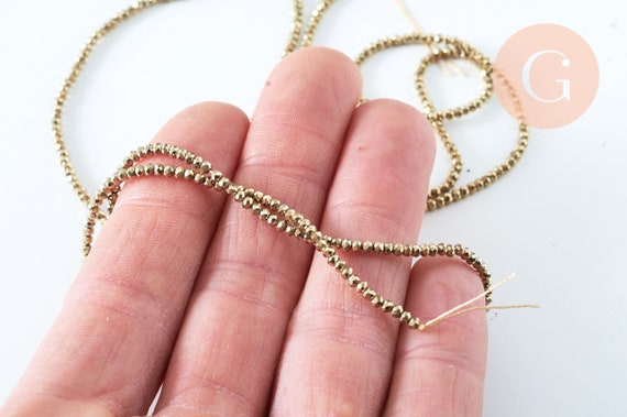 Cristal oro 2x1.5mm joyas de perlas cristal -