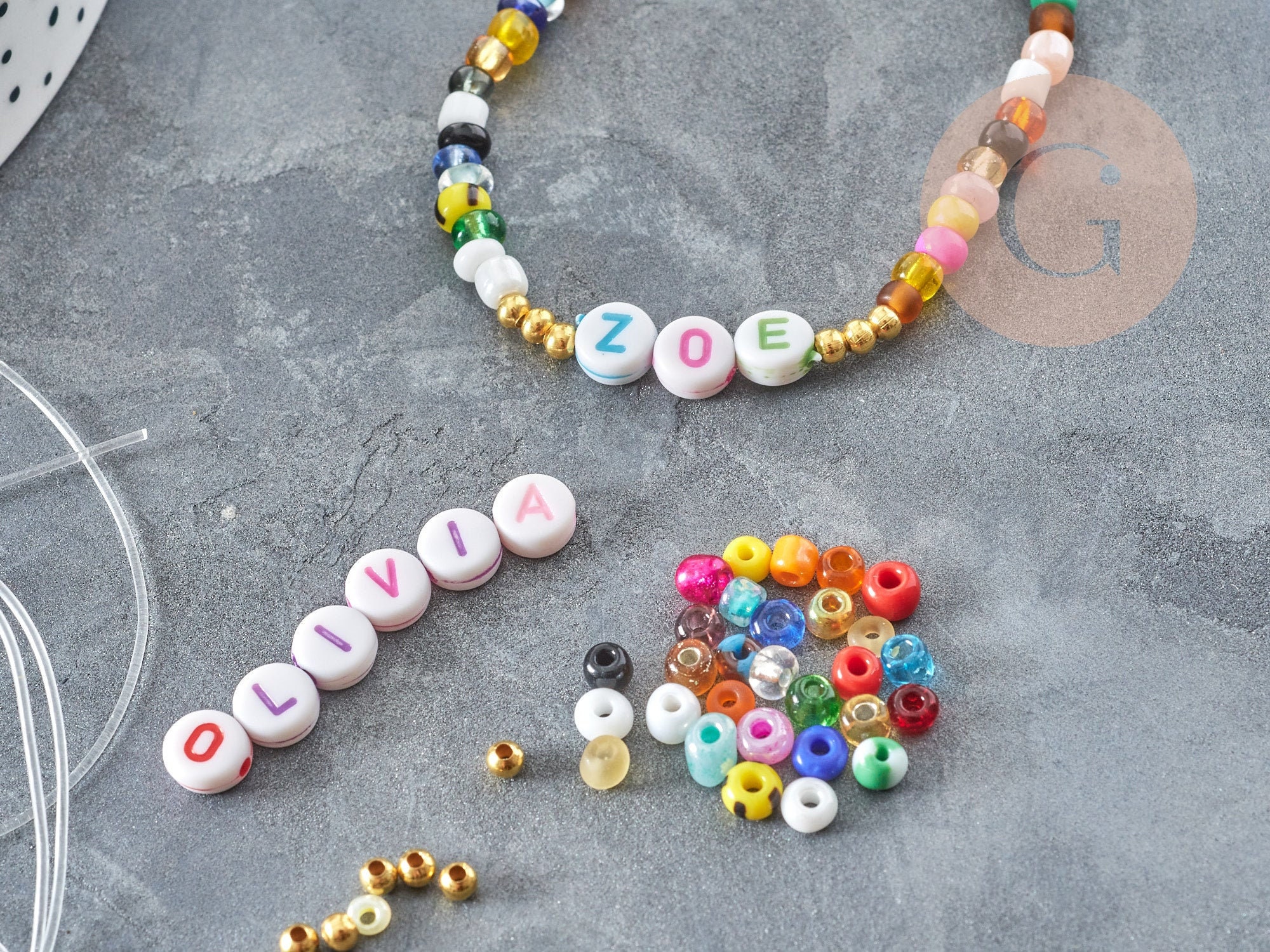 Personalized Gold Multicolor First Name Friendship Bracelet 