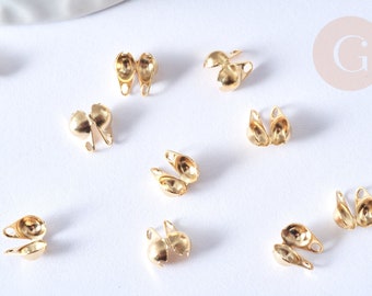 gold steel ball chain connector with 6mm hole, ball chain, knot cover, jewelry making, 3mm ball chain primer, 10, G2682