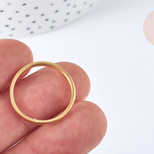 Trouwring, gouden roestvrijstalen ring, nikkelvrije sieradencreatie, roestvrijstalen damesring X1 G7024