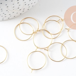 Gold-plated stainless steel hoop earrings, 20mm (G6314)