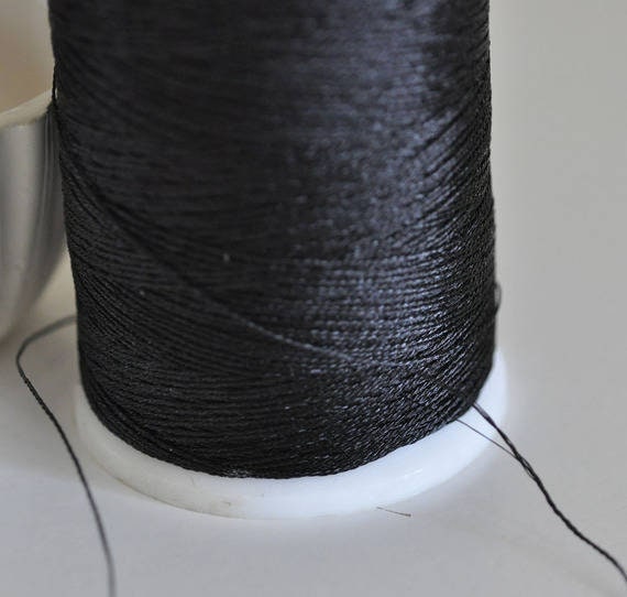 Metallic black thread, creative supplies, original thread, jewelry  creation, Couture embroidery thread, black thread, diameter 0.6mm, 5  meters-G1046