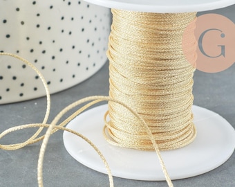 Light gold polyester cord, 1mm, x1 meter (G3349)