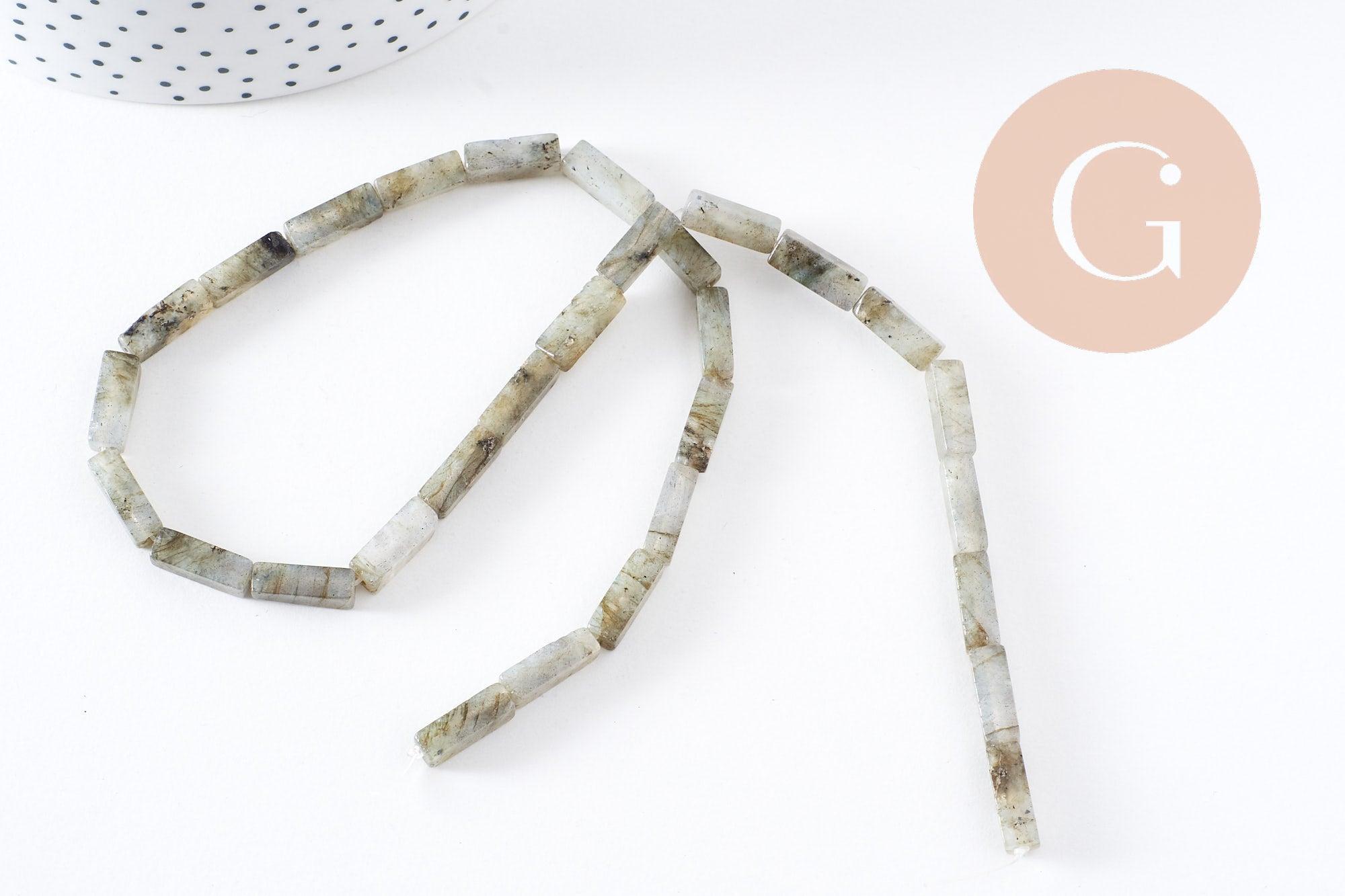 Fil De Perles En Labradorite - Rectangles Et Cubes 3-6mm - Environ 62 Pièces Sur 33cm