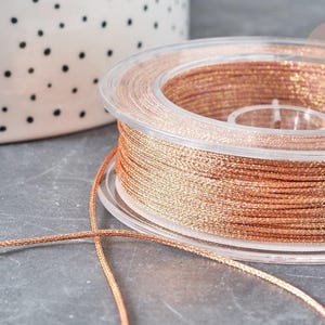 Braided copper-polyester metallic cord, 1mm thick, x1 meter (G8171)
