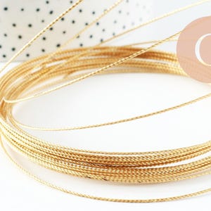 Cable de cobre trenzado chapado en oro, 0,8 mm, x 1 metro (G9639)