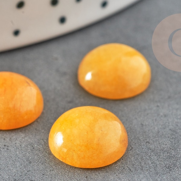 Cabochon jade jaune,cabochon rond, jade naturel,cabochon pierre, 12mm, pierre naturelle, X1 G2589