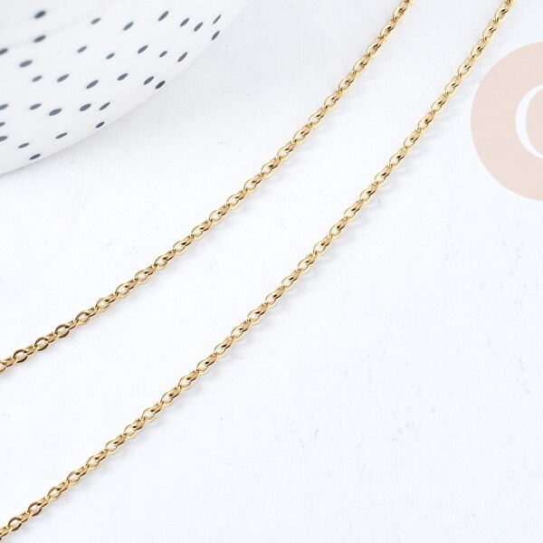 Gold 304 stainless steel cable chain 1.5mm - 45cm X1 G8778