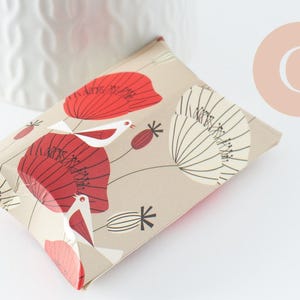Pochette carton fleurs coquelicots 9.5x5.5cm, pochette cadeau papier,sachet cadeau mariage,scrapbooking, x10 G9476