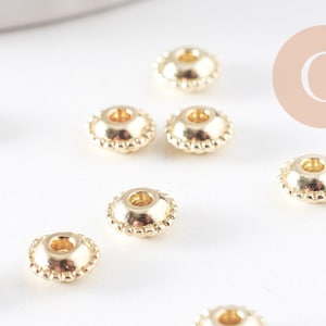 Gold plated zamac spacer disc beads 5mm, x20 (G10095)