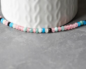 Pastels multicolor jade rondelle bead, jade bead, natural stone, natural jade, stone bead, faceted bead, jade, 5x3mm, thread 135 beads G5178