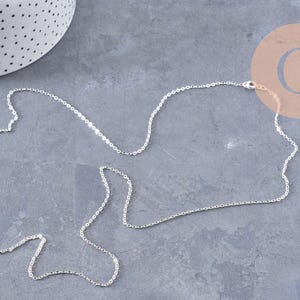 Collier Chaine collier complète laiton argentée forçat 70cm, x1 (G0851)