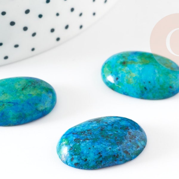 Cabochon ovale jaspe sésame bleu,cabochon ovale,jaspe teinté naturel,cabochon 25x18mm, pierre naturelle, X1 G2908