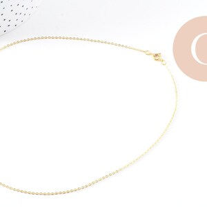 Chaine dorée forçat 14K,chaine collier,création bijoux, chaine complète,chaine dorée, fabrication collier,1.5 mm, 40cm-G656